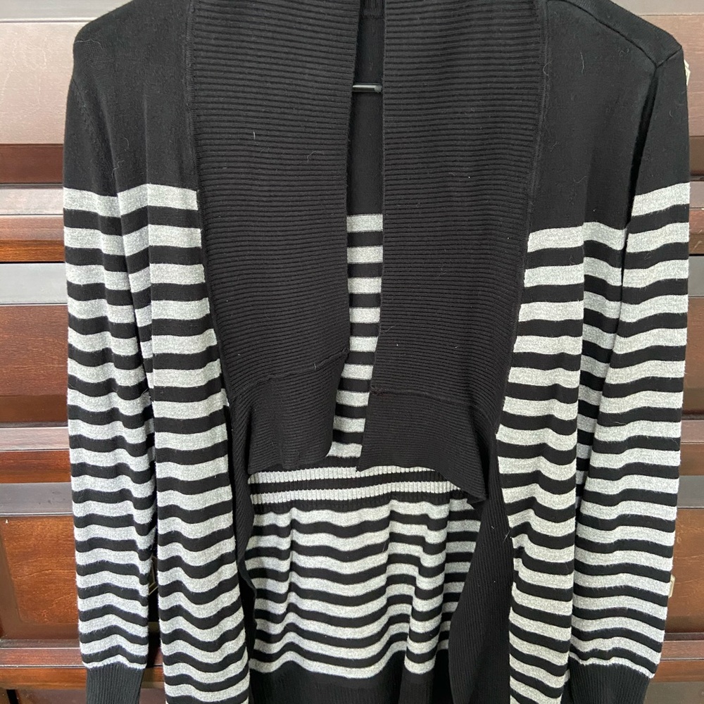 White House Black Market Striped Cartigan